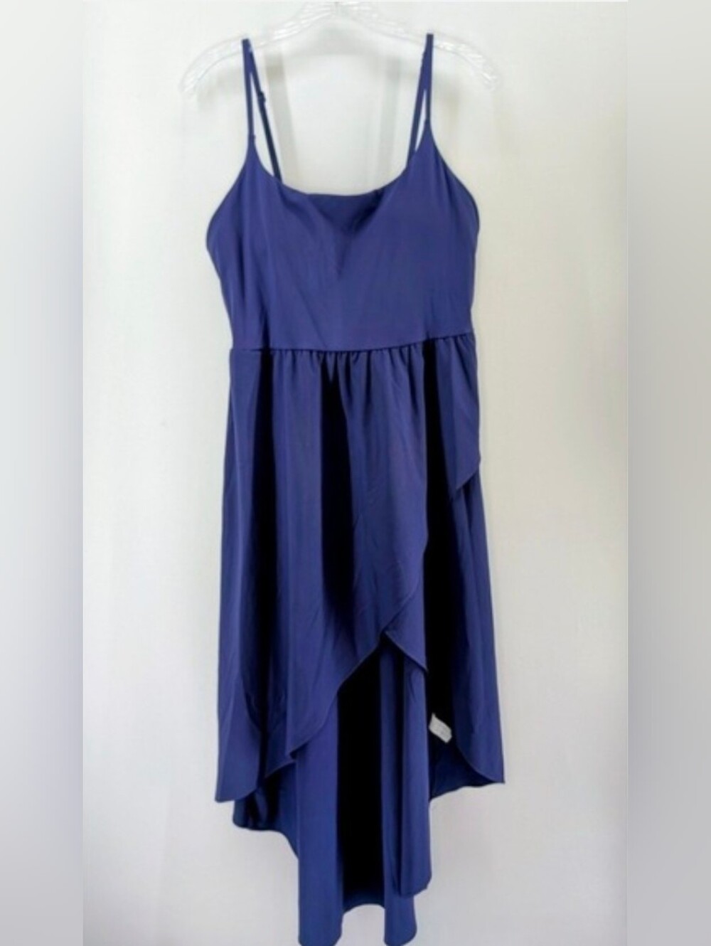 Halara Breezeful Asymmetric Crossover Hem Flowy Midi Quick Dry Casual Large Navy